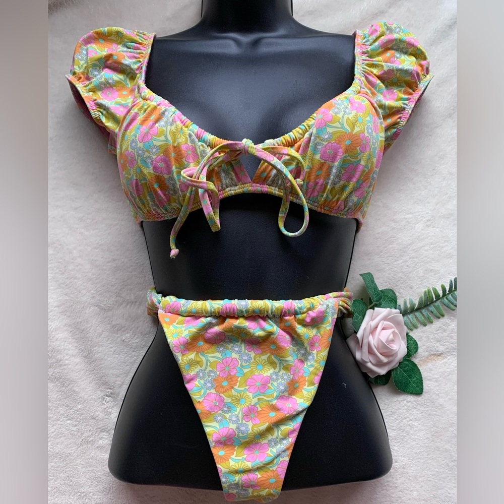 Dippin’ Daisy’s Floral Barcelona Bikini Top And Bisou Cheeky Bikini Bottoms